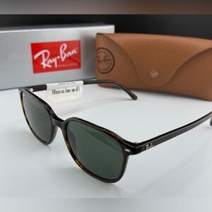 Ray-Ban Leonard Classic Tortoise Sunglasses with Dark Lenses. New with case